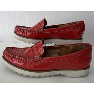 Addict Bossi-DT pink patent leather slip-on loafers, comfortable women’s 7